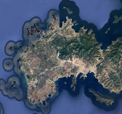 <p><strong>1a. </strong>Muğla  Bodrum, Cennet Koyu-Gökburun uydu görüntüleri, 2022 <br /> 	Kaynak:  Google Maps <br />