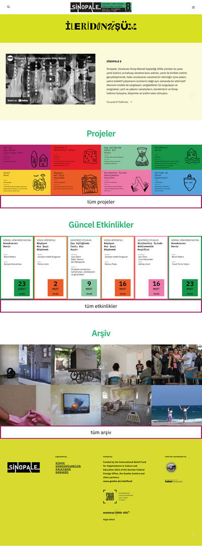 <p><strong>2.</strong> Sinopale 8 internet sayfası: çevrimiçi  arşivin ve arşiv üzerinden geliştirilen projelerin paylaşıldığı platform </p>