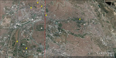 <p><strong>10. </strong>Hitit Güneşi  heykelinin kuzeyi ve güneyi<br />  Kaynak: Google Earth</p>