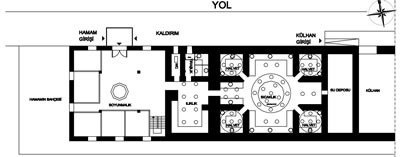 <p><strong>10.</strong> Uluborlu Belediye Hamamının plan  tipi <br />   Kaynak: Gökarslan, 2014.</p>