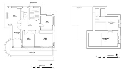 <p><strong>10. </strong>Başaoğlu Evi  birinci ve bodrum kat planı rölöveleri<br />   Kaynak:  Yazarlar tarafından sahada alınan kroki ve ölçüler ile hazırlanmıştır.</p>