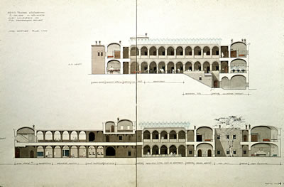 <p><strong>11.</strong> Küçükermanın Çukurçeşme Hanı için  çizdiği kesitler<br />Kaynak: Önder Küçükerman  arşivi</p>