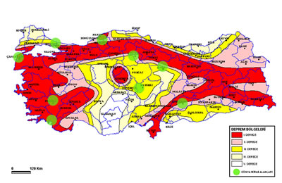 <p><strong>1.</strong>Türkiye Deprem  Haritası ve Dünya Miras Alanları İlişkisi. <br />