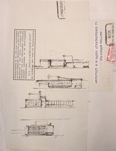 <p><strong>11b.</strong> Dudokun İzmir Şehir Tiyatrosu için 15 Şubat tarihinde İzmirde yaptığı  eskizler<br />   Kaynak: Stadsschouwburg  Izmir Turkije (ontwerp W.M. Dudok), NAi/DUDO 195K.34, 195M.101, Het Nieuwe  Instituut, Rotterdam.</p>