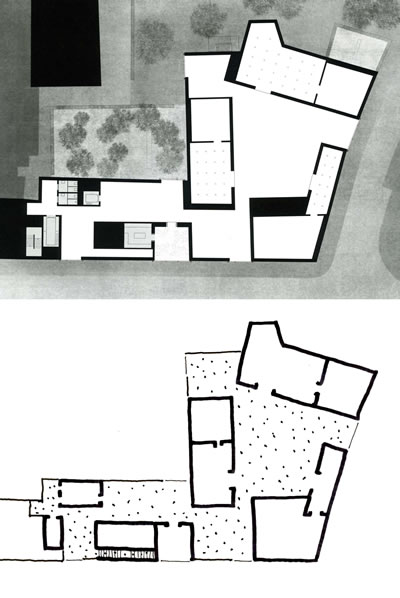 <p><strong>12.</strong> Kolumba Müzesinin ana kat planı ve yorumu <br />  Kaynak: Durisch, 2014b,  s.169. Çizim: Mehmet Kerem Özel</p>