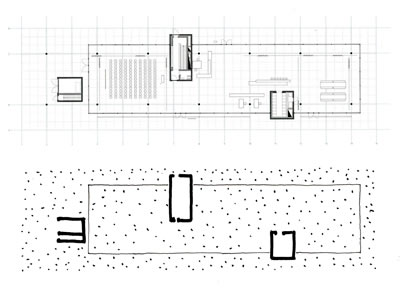 <p><strong>14. </strong>Bregenzwald  Atölye Evinin planı ve yorumu<br />  Kaynak: Durisch, 2014e,  s.29. Çizim: Mehmet Kerem Özel</p>