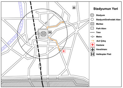1. Stadyumun kent içi konumu