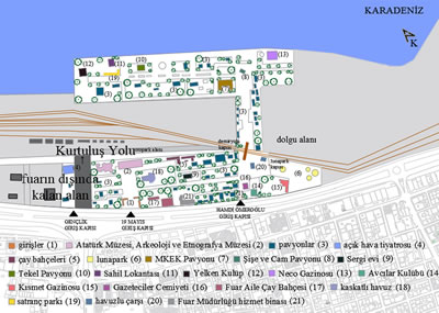 <p><strong>17. </strong>1986 yılından, Fuar alanına eklenen  Kurtuluş Yolu<br /> 	Kaynak: Kroki plan, İlbank  Samsun Bölge Müdürlüğü, Harita Genel Müdürlüğü Ulusal  Haritacılık Kurumu ve Samsun Büyükşehir Belediyesi İmar ve Şehircilik  Müdürlüğü arşivinden ve kentli ile yapılan görüşmelerden yararlanarak araştırmacı  tarafından çizilmiştir.</p>