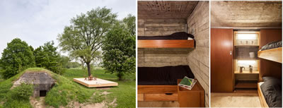 <p><strong>19.</strong> Konaklama birimi olarak bir korugan <br />Kaynak: “b-ild converts an old concrete bunker into a holiday home” https://www.designboom.com/architecture/b-ild-holiday-home-in-a-bunker-12-22-2014 [Erişim: 10.03.2021]