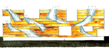 19. Simmons Massachusetts Teknoloji Enstitüsü kesitte havalandırma bacaları, Steven Holl, Cambridge, 2002. (Kaynak: URL14)