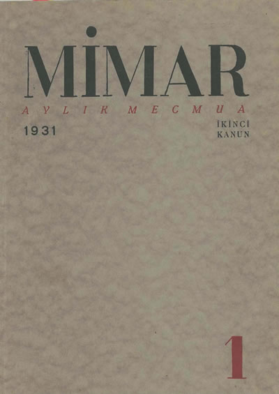 <p><strong>1a. </strong><em>Mimar / Arkitekt</em>in ilk sayısının kapağı ve giriş yazısı<br /> 	Kaynak:<strong> </strong>1931, <strong>Mimar</strong>, sayı:1, s.1.</p>