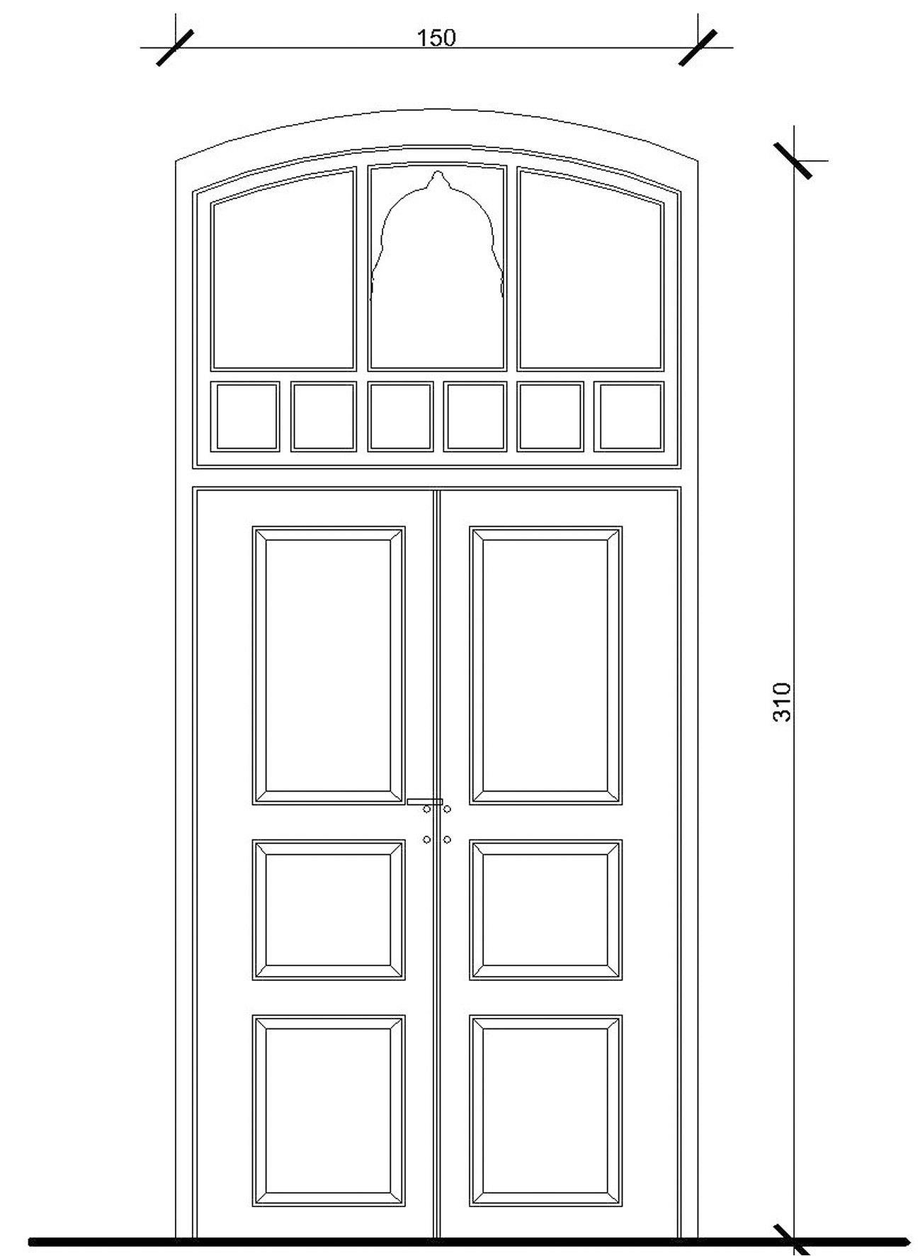 20. Dış kapı (balkon) detayı çizimi