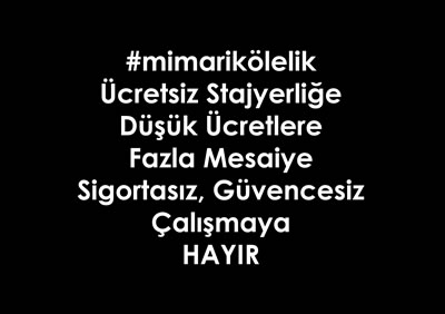 <p><strong>2.</strong> Uluslararası mimarlık alanından yükselen ses: “Ücretsiz  Stajyerliğe Hayır!”<br />   Kaynak:  mimarliktadayanisma.org/2019/03/31/ucretsiz-stajyerlige-hayir/</p>