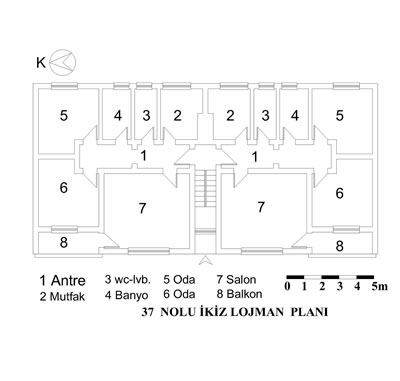 <p><strong>21b.</strong> İki katlı lojman ve planı</p>