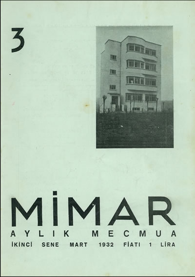 <p><strong>2. </strong><em>Mimar / Arkitekt</em>in 15. sayısının kapağı<br /> 	Kaynak:<strong> </strong>1932, <strong>Mimar</strong>, sayı:15.</p>