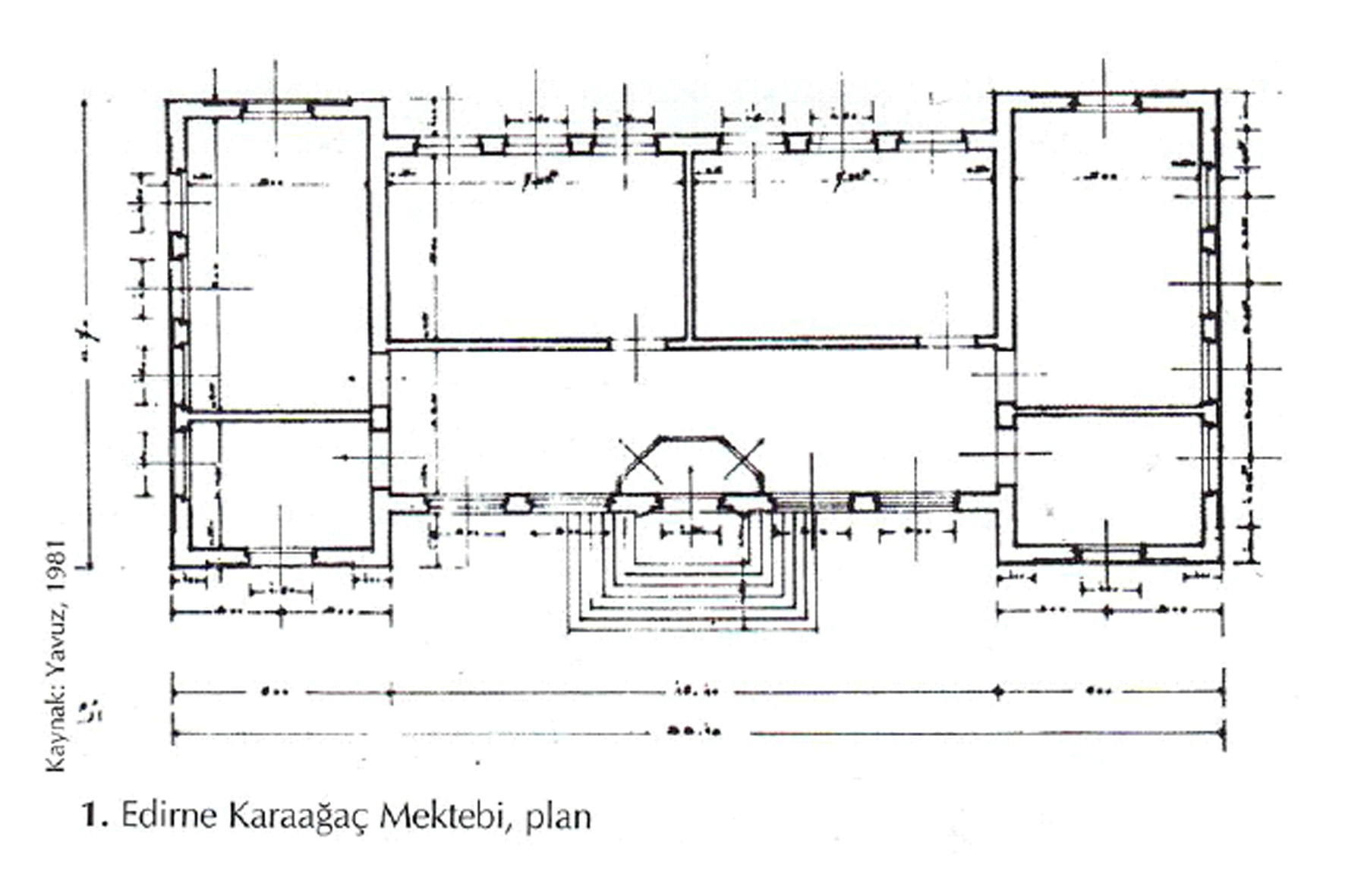 2. Edirne Karaağaç Mektebi planı Kaynak: Yavuz, 1981.