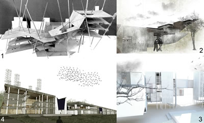 <p><strong>2.</strong> İTÜ 2014-2015 İpek Yürekli-Gizem Özer  Architectural Design 5-6 Stüdyosundan Örnekler: 1-Zeynep Kocabaş: Karaköy’de kadınların hem fiziksel,  hem psikolojik, hem de ekonomik  açıdan güç kazanmasına yardım  edecek bir merkez. 2-Arif Aktaşlı: Levent’te körler için müzik ve sanat eğitim  merkezi ve konser salonu. 3-Merve Çilingir: Arnavutköy’de artık monotonlaşmış  olan konut kavramını deforme etmeyi ve sokağı konutun mahremiyetinin içine  almayı amaçlayan bir toplu- konut. 4-Tamar  Gürciyan: Beylerbeyi’nde denizden,  rüzgardan, güneşten ve topraktan enerji üreten  araştırma merkezi ve insanın kendi  ürettiği enerjiyle tedavi  olacağı fizik tedavi  merkezi.</p>