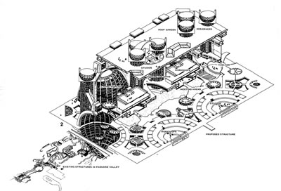 <p><strong>Resim 3.</strong> Soleri,Paolo (1969). Arcosanti  Aksonometrik Anlatım.<br /> 	Kaynak: “The  city in the image of man” The MIT Press, Cambridge Mass.</p>