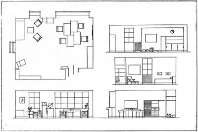 <p><strong>3a. </strong>Dekoratör Nizami  Beyin <em>Arkitekt</em> dergisinde yayınlanan  ve 4 mimarın çalışma ofisi olarak düşünülen proje çizimleri<strong></strong><br />  Kaynak: Nizami Bey, 1932,  “Dahilî Mimari”, <strong>Arkitekt</strong>, sayı:5  (17), ss.145-146.</p>