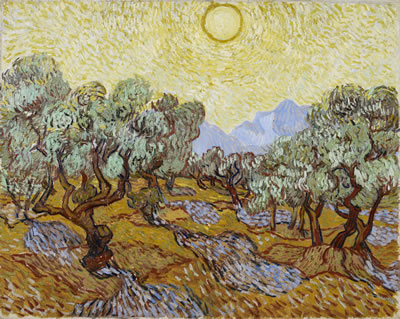 <p><strong>4.</strong> Sarı göğün altında zeytin ağaçları (Vincent van Gogh, 1889) <br />Kaynak: “Olijfbomen met gele hemel en zon”, https://artsandculture.google.com/asset/rwGVxwlpIhHn6g [Erişim: 23.03.2022]. 