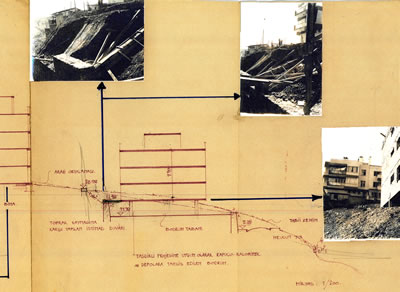 <p><strong>4. </strong>Ar Apartmanı’nın vaziyet  planının kesiti, 1963 (?) <br />  (Kaynak: Şişli Belediyesi  Arşivi) </p>