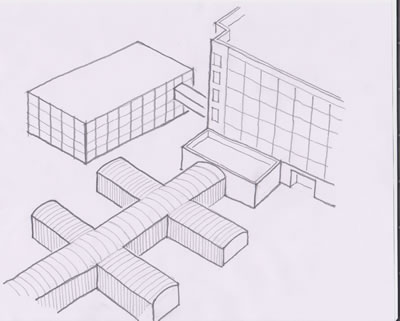 <p><strong>4b.</strong> Salgında mekânsal kapasitesi yeterli olmayan sağlık  yapılarına prefabrik ilave birimler ile kapasite artışı arayışları düşünülmüş  ve kimi ülkelerde uygulanmıştır.<br />Kaynak: https://www.wired.com/story/hospitals-quickly-reshape-treat-covid-19-patients [Erişim: 01.12.2020]