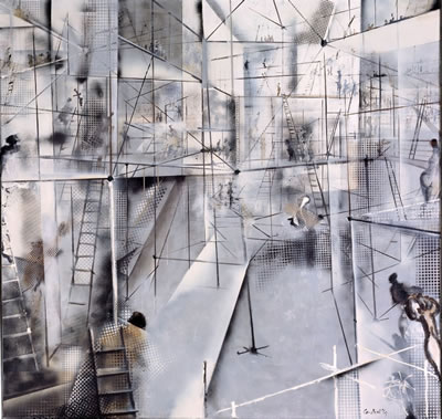 <p><strong>4b. </strong>Muğlâk  olanı netleştiren zihnin etik estetik yolculuğu. <br />  Kaynak: Wigley, Mark, 1998,<strong> Constant’s New Babylon: The Hyper-Architecture  of Desire</strong>, 010 Publisher, Rotterdam, s.119, s.199.</p>