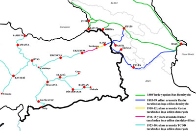 <p><strong>5.</strong> Ruslar ve TCDD tarafından yapılan demiryolu</p>