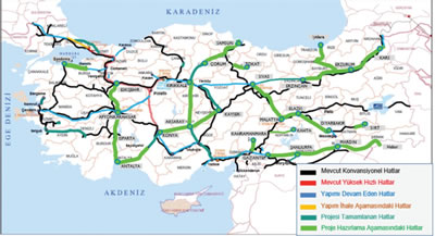 <p><strong>5. </strong>Türkiyedeki mevcut, yapımı devam eden ve planlanan hatlar<br /> Kaynak: TCDD 2019 Faaliyet Raporu </p>