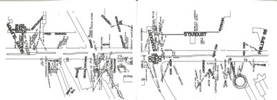 <p><strong>5.</strong> Las Vegas boyunca yoldan görünen her  yazılı sözcüğü gösteren “Strip” haritası, Las Vegas, 1993.<br />  Kaynak: Venturi, R; Brown,  D. S.; Izenour, S., <strong>Las Vegasın  Öğrettikleri</strong>, (çev.) Serpil Merzi Özaloğlu, Şevki Vanlı Yayıncılık, Ankara,  1994.</p>