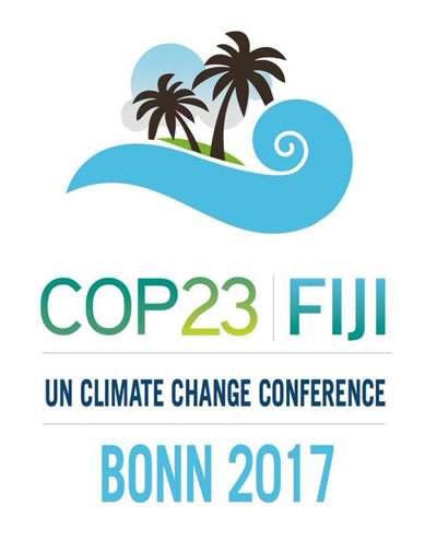 <p><strong>5.</strong> 6-17 Kasım 2017 tarihleri arasında Almanyanın Bonn  kentinde düzenlenen Fiji hükümetinin başkanlık yaptığı COP 23 ün afişi</p>