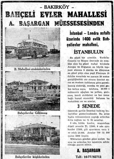 <p><strong>5. </strong>Bahçeli Evler Mahallesi<br />   Kaynak: <strong>Cumhuriyet  Gazetesi</strong>, 29.10.1949</p>