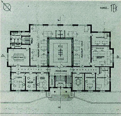 <p><strong>5b.</strong> 1. Proje, Hüsnü Tamer projesi <br /> 	Kaynak: <strong>Arkitekt</strong>, sayı: 1939-07-08 (103-104), ss.164-165.</p>