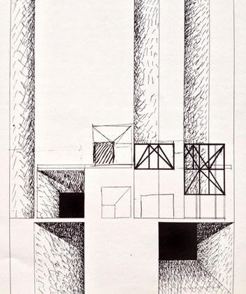 <p><strong>6. </strong>Costantino  Dardi tarafından Strada Novissima için tasarlanan cephe.<br />  Kaynak: 1980, <strong>Venice Architecture Biennale Catalogue</strong>,  s.40.<strong></strong></p>