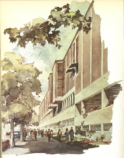 <p><strong>7.</strong> Harbiye Askerî  Müze Cumhuriyet Caddesi’nden görünüş, Nezih Eldem yarışma projesi Kaynak: Sözen;  Mete, 1973, s.402.</p>