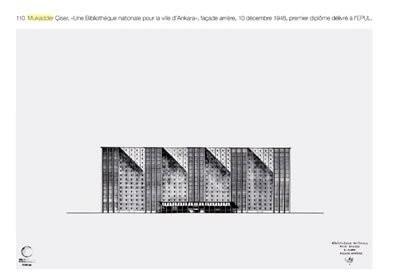 <p><strong>7.</strong> Mukadder Çizerin 1946-1947 yılı bitirme  projesinden bir görünüş<br /> 	Kaynak: Gubler, 2008.</p>