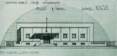 <p><strong>7a.</strong> Sinan Mimaroğlu - Hüsnü Tamer projesi<br /> 	Kaynak: <strong>Arkitekt, </strong>sayı: 1939-07-08 (103-104), s.167.</p>