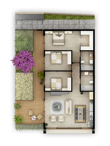 7b. Reefloft’da 1+1 ve 3+1 konut planları(Kaynak: Boran Ekinci Mimarlık)