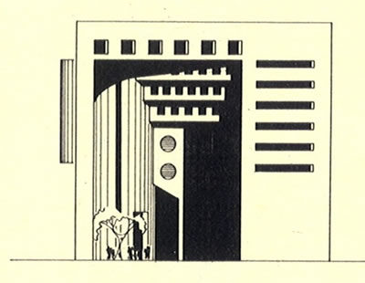 <p><strong>7b.</strong> Doğu görünüşü<br />  Kaynak: 1987, <strong>Mimarlık</strong>, sayı:226, ss.68-77</p>