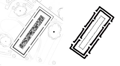 <p><strong>8.</strong> Serpentine Galerisi Pavyonunun planı ve yorumu <br />  Kaynak: Durisch, 2014e,  s.136. Çizim: Mehmet Kerem Özel</p>