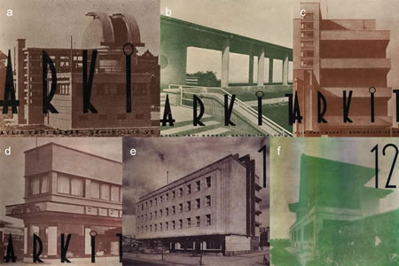 <p><strong>9.</strong> Modernist estetiğin yüksek  kontrastlı fotoğraflarla vurgulanması, (a) <em>Arkitekt </em>1936/4; (b) <em>Arkitekt </em>1936/7; (c) <em>Arkitekt</em> 1936/8; (d) <em>Arkitekt </em>1937/1; (e) <em>Arkitekt</em> 1938/1; (f) <em>Arkitekt </em>1938/12</p>