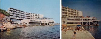 <p><strong>9. </strong>Grand Hotel Bayramoğlunun 1970 li yıllara ait eski  fotoğrafları<br /> 	Kaynak: (sol)  Aynur Çiftçi Arşivi, 2016; (sağ) Yarbağ, 1969, s.9.</p>