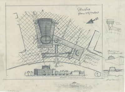 <p><strong>9a.</strong> İzmir Belediyesi Tiyatrosu için üretilen kubbeli tasarım, 1954<br />   Kaynak: Stadsschouwburg  Izmir Turkije (ontwerp W.M. Dudok), NAi/DUDO 195K.34, 195M.101, Het Nieuwe  Instituut, Rotterdam. </p>