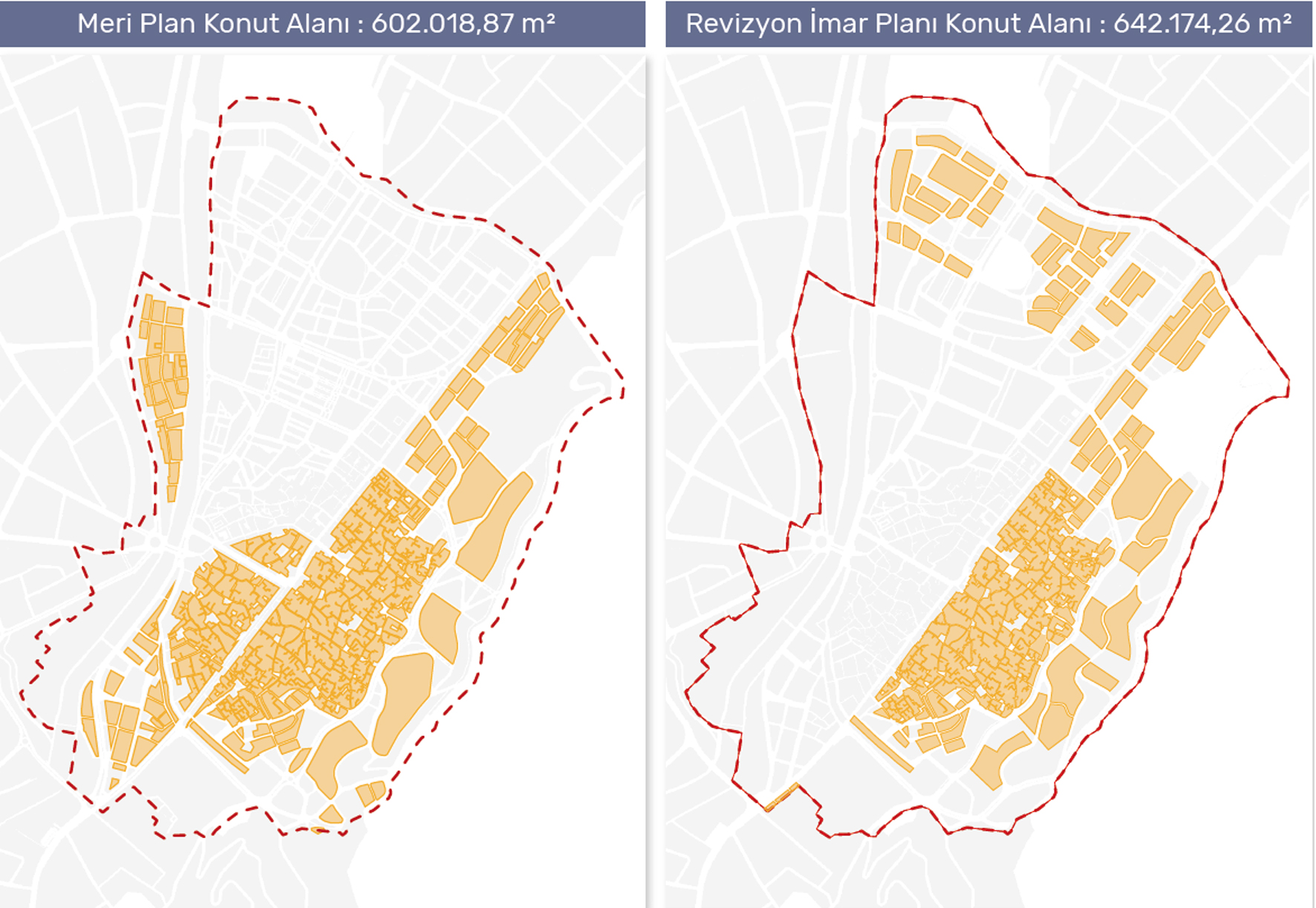 4. Meri Plan ve Revizyon İmar Planı içerisinde ön görülen konut alanları. <b>Kaynak:</b> URL-1, s.328.