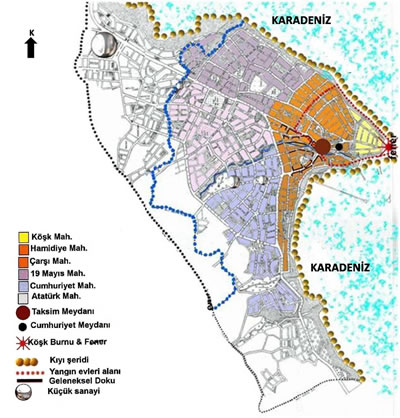 <p><strong>Harita 3.</strong> Günümüzdeki Gerze <br />  (Kaynak: Yerebasmaz, 2006)</p>